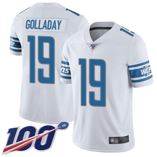 Detroit Lions Limited White Men Kenny Golladay Road Jersey NFL Football #19 100th Season Vapor Untouchable->youth nfl jersey->Youth Jersey